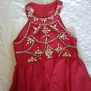 Poppies and Roses wine-red dress